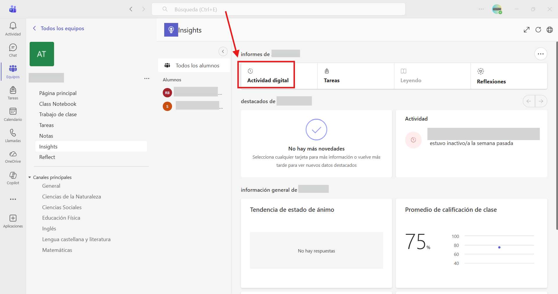 Captura de acceso al panel digital