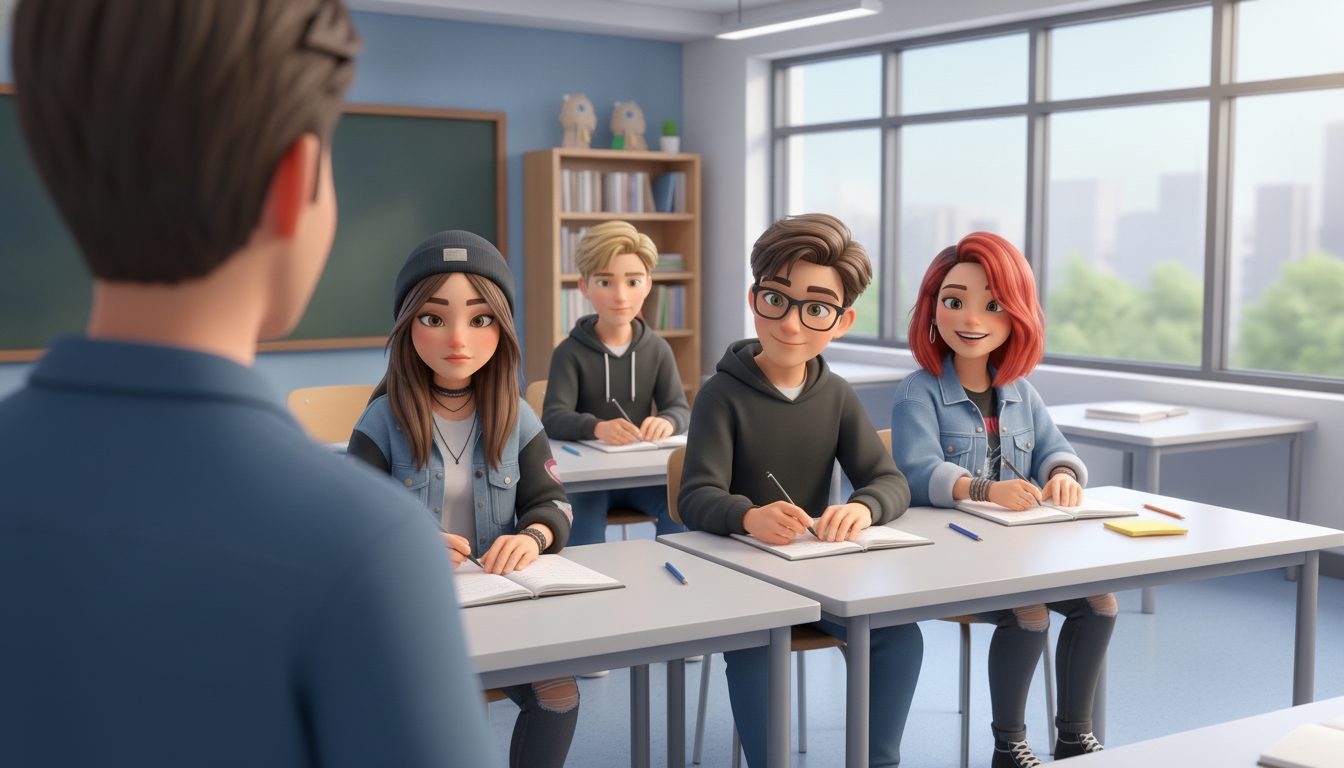 Estudiantes en el aula — punto de partida del curso