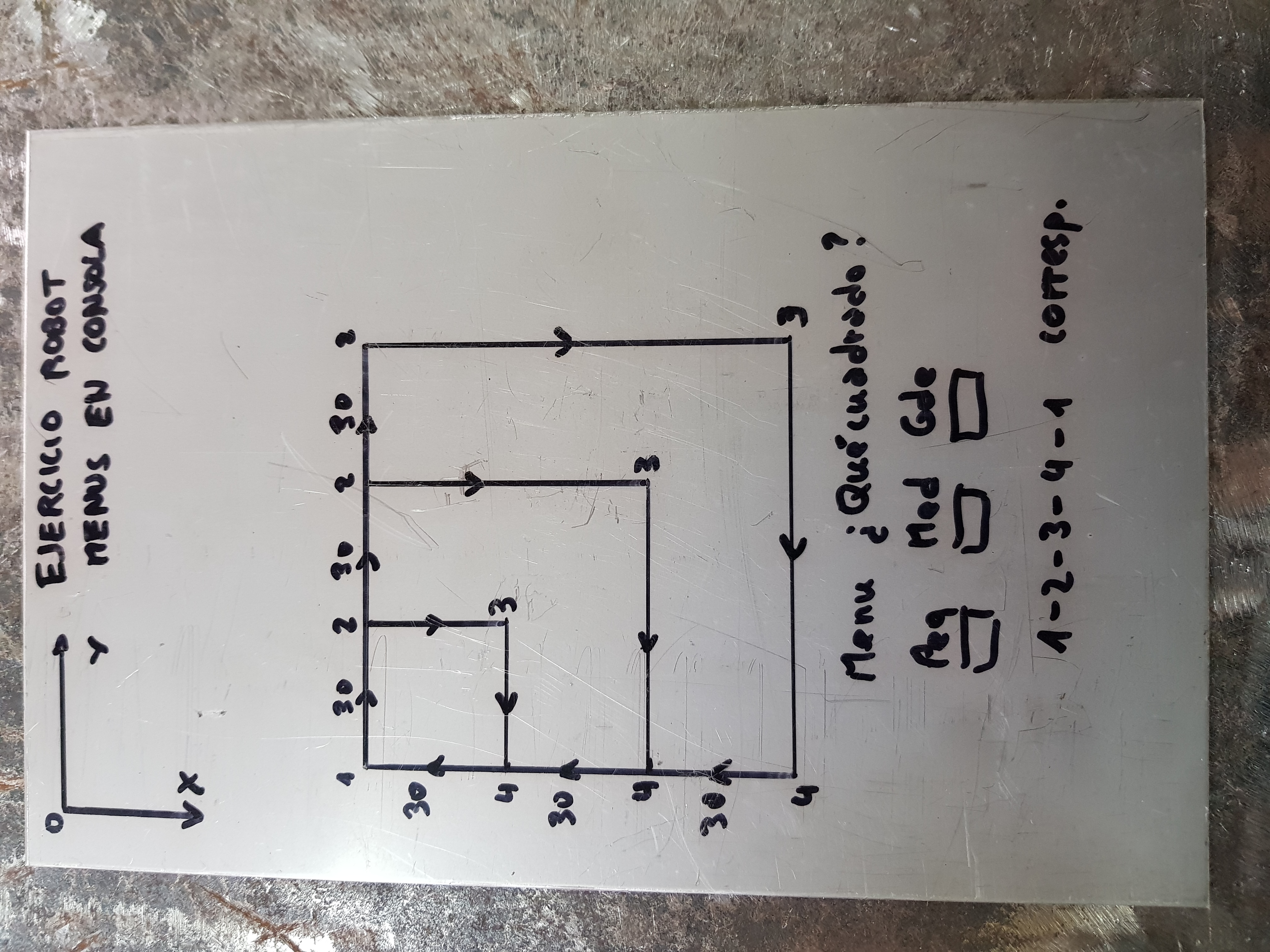 robot menus en consola
