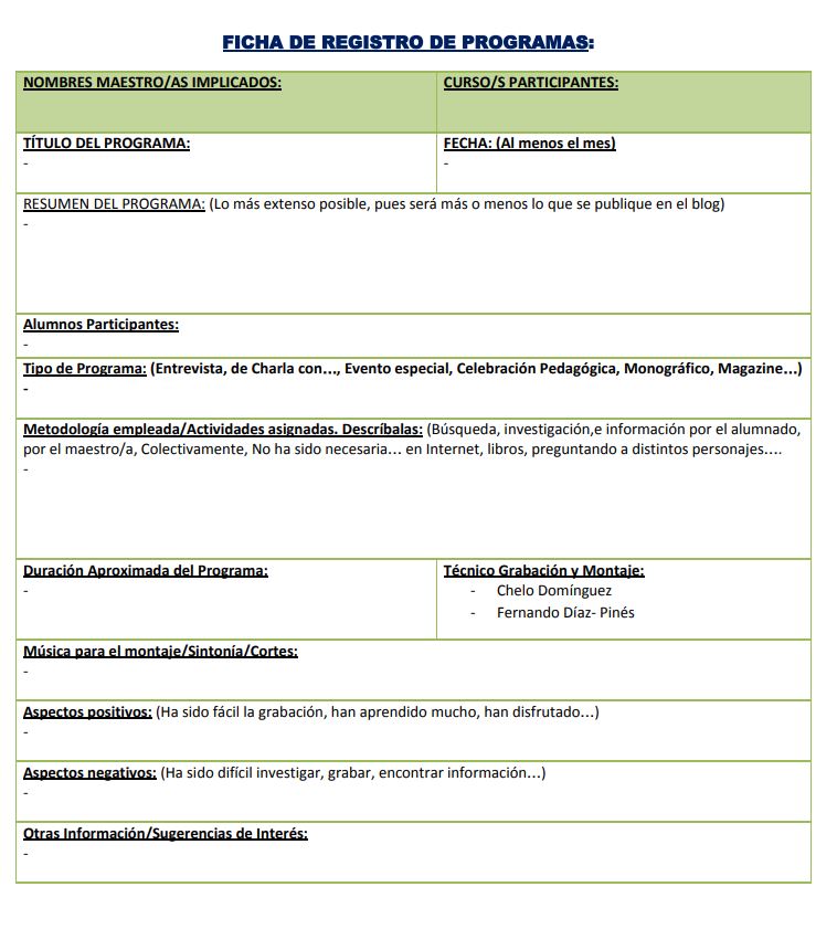 material ficha radio