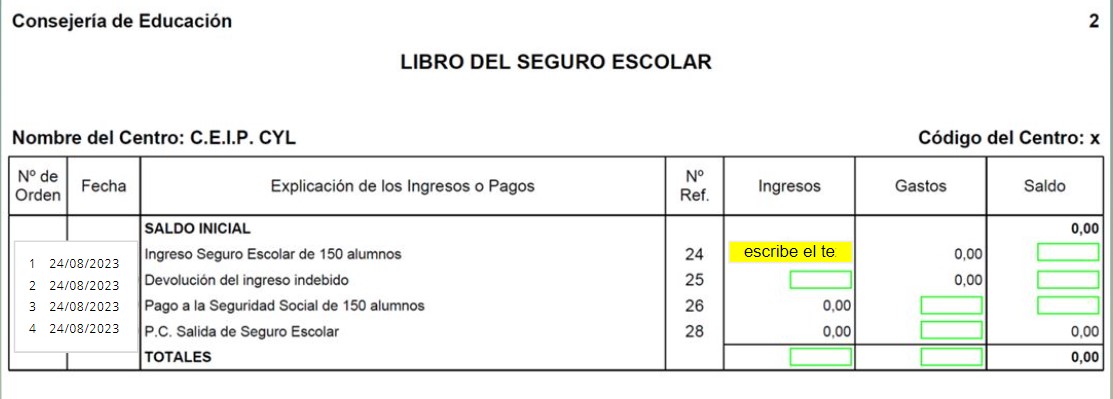 libro del seguro escolar