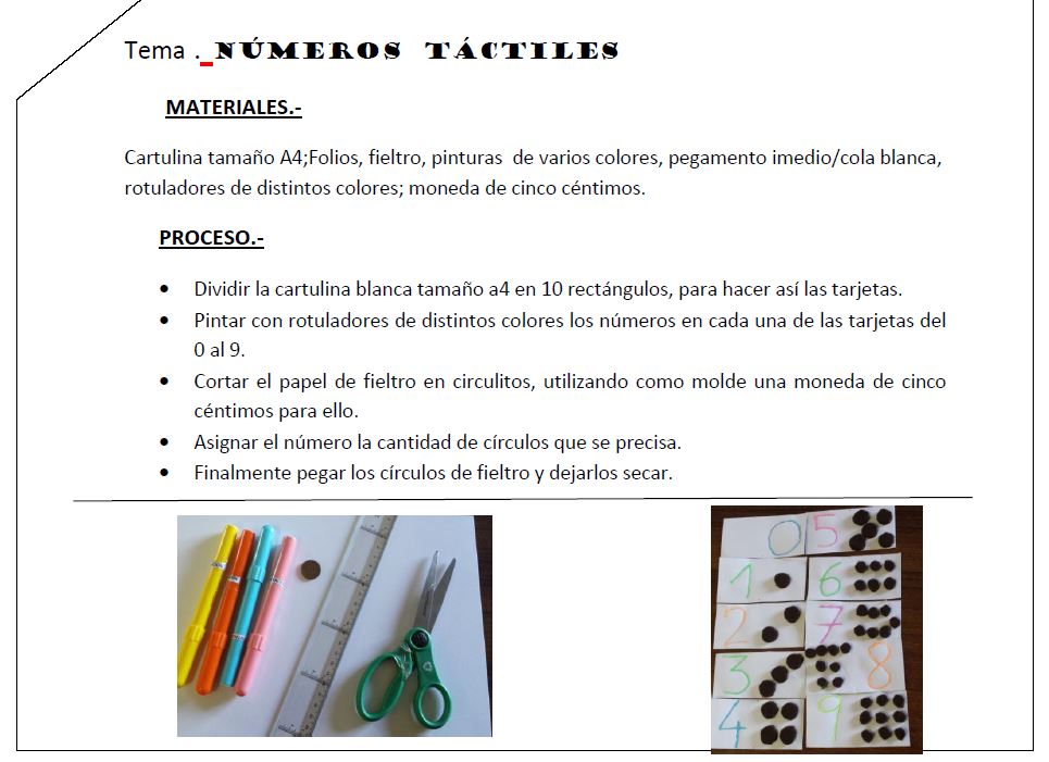 NÚMEROS TACTILES