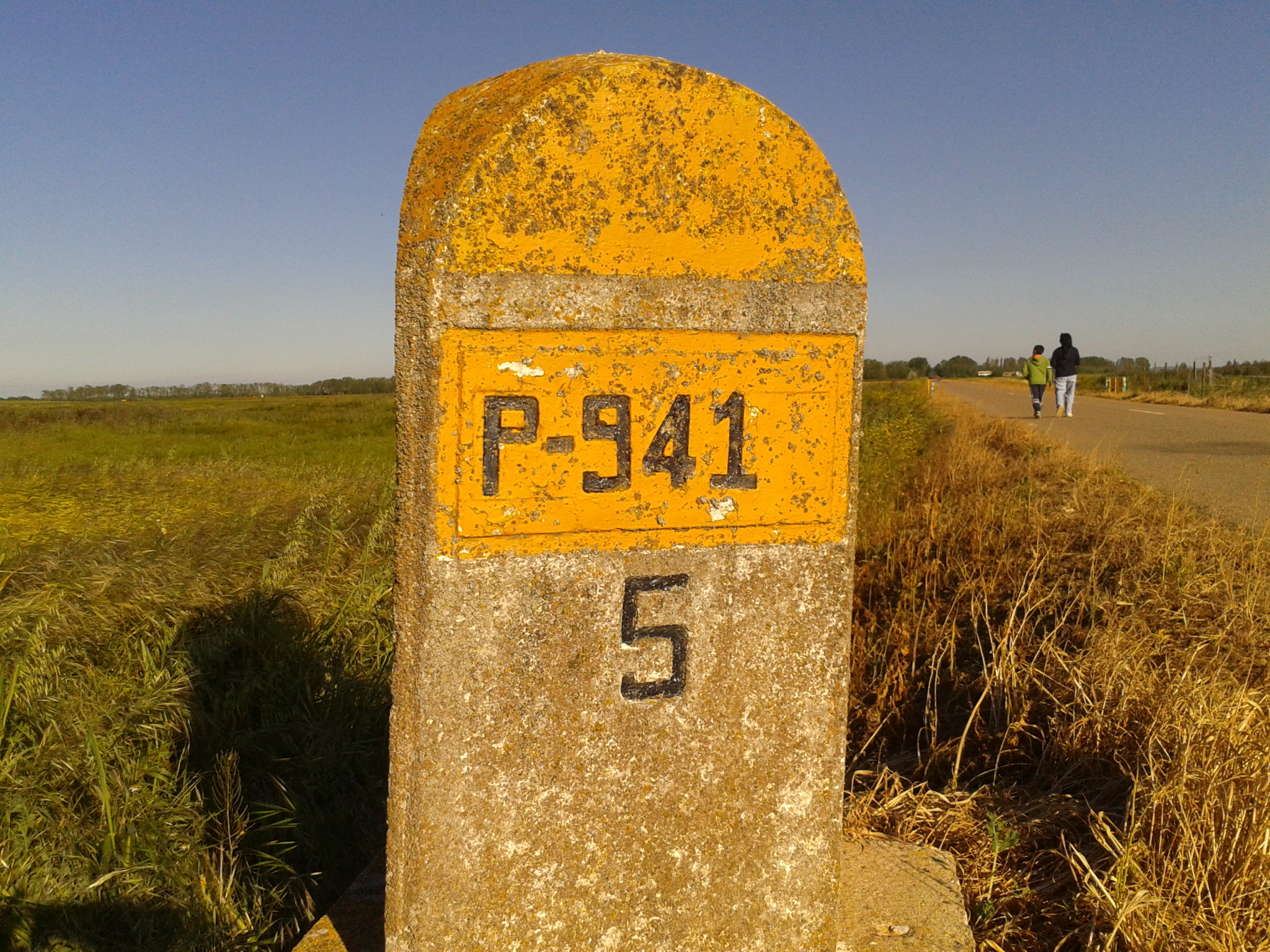 Señal de Tráfico. Indicador de carretera y distancia