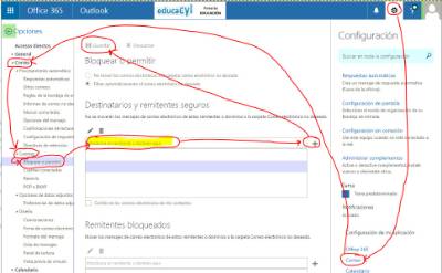 Cómo añadir una lista blanca desde el correo web