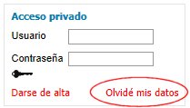 Olvidé mis datos