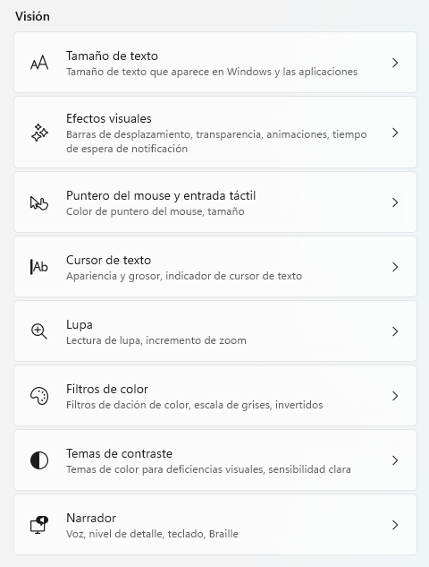 Accesibilidad visión