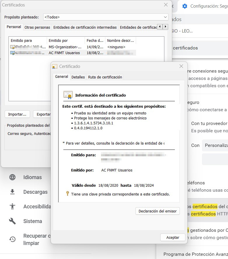 ver certificado en Chrome