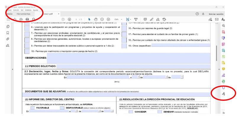 captura de Adobe acrobat reader
