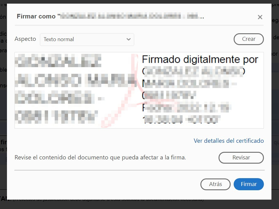 Configuración de firma