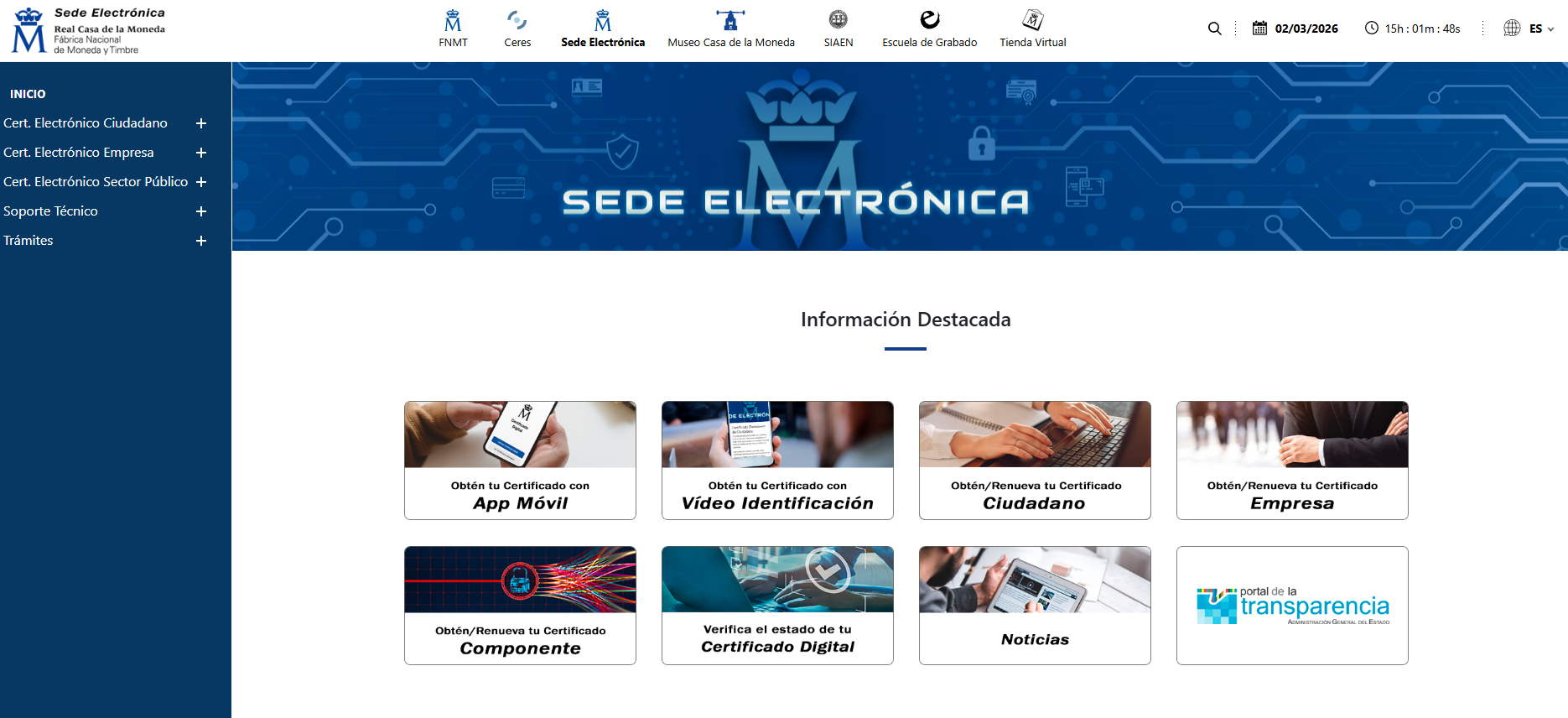Sede electrónica de la FNMT