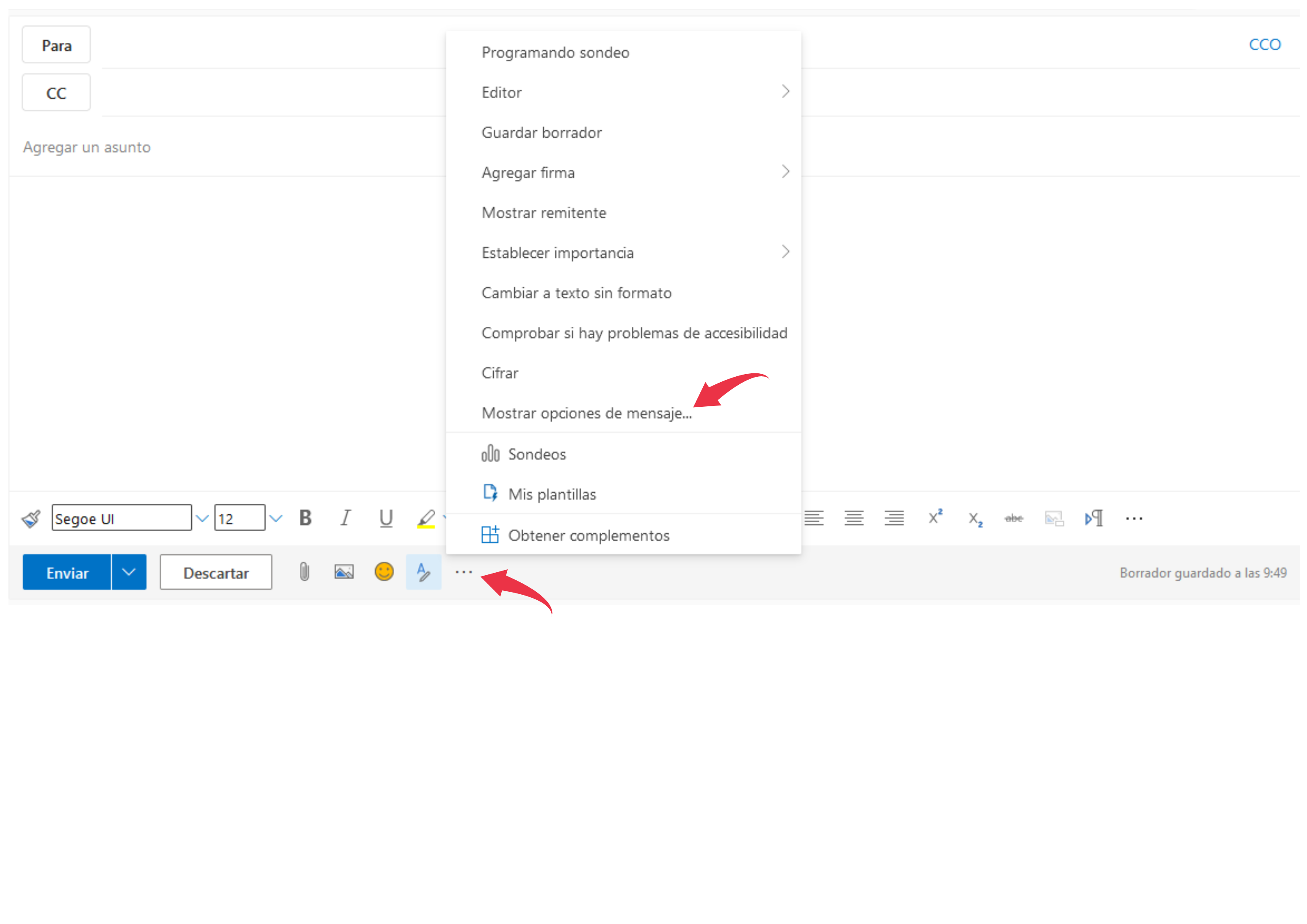 Captura de pantalla pasos confirmación de lectura