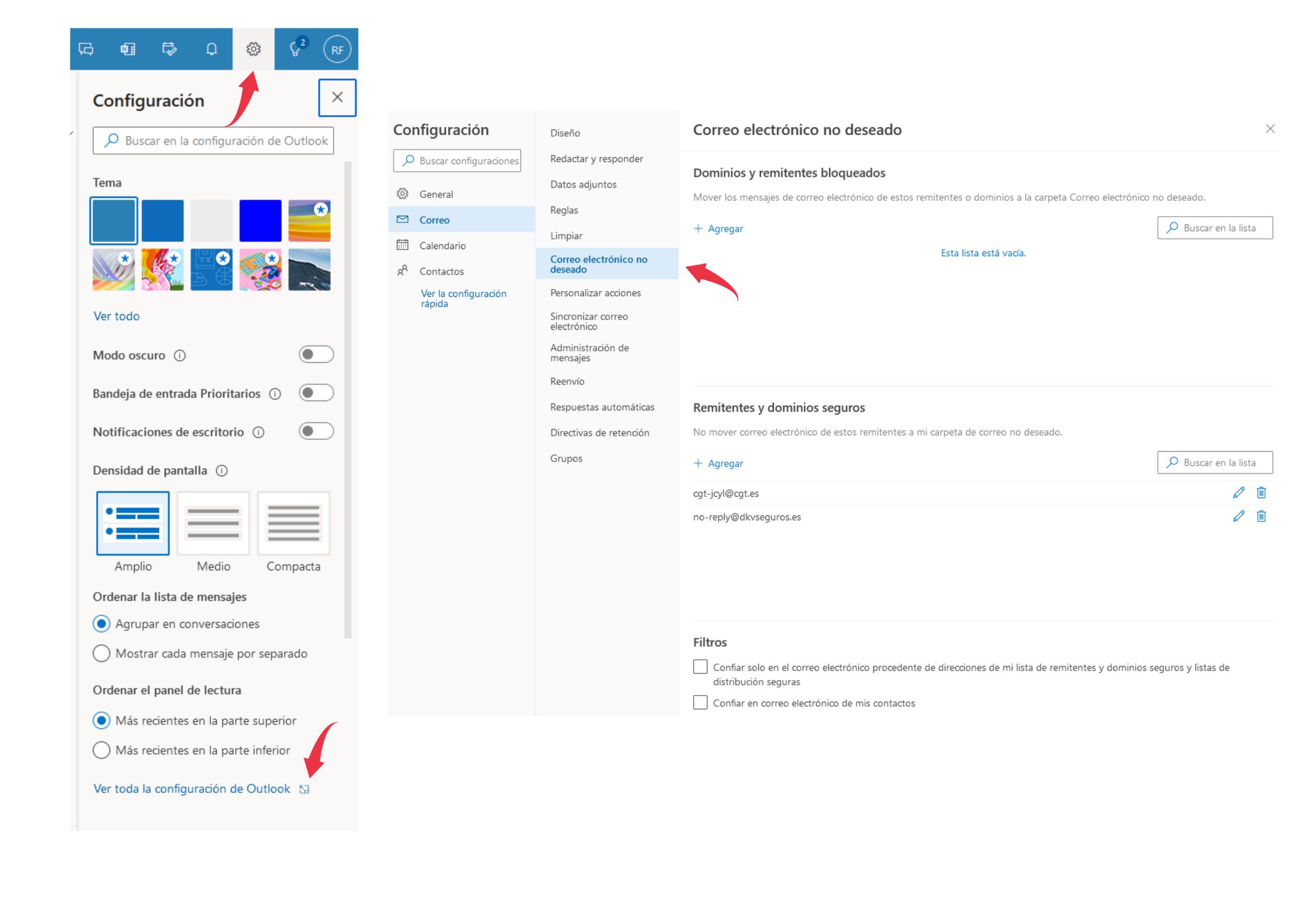 captura captura correo no deseado