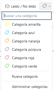 Captura de pantalla categorías