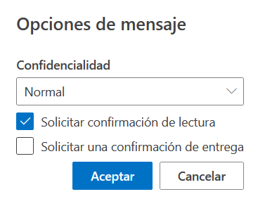 Captura de pantalla solicitar confirmación de lectura
