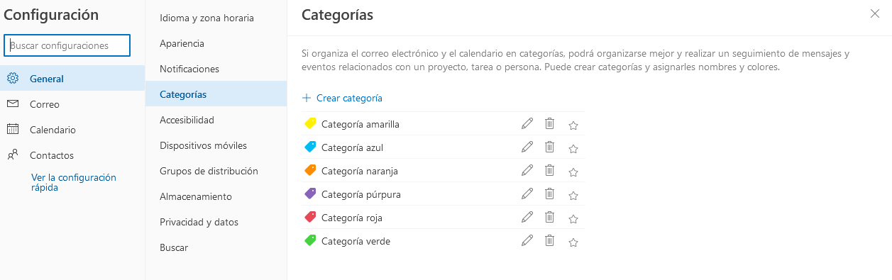 captura de pantalla categorías 