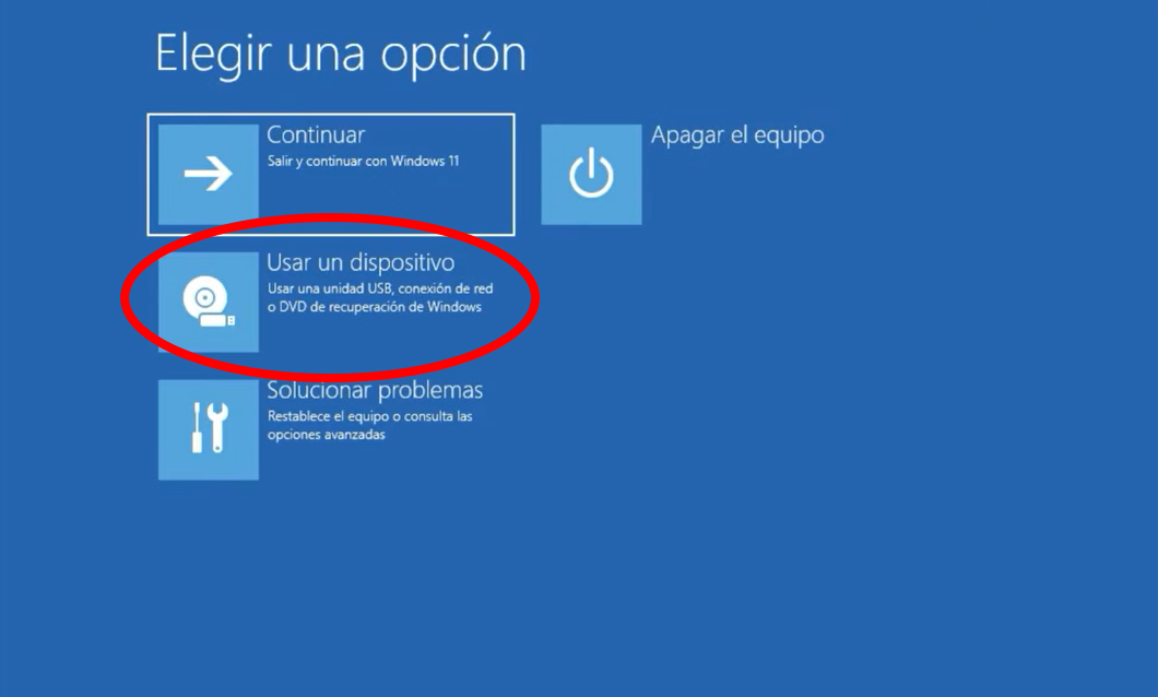 Elegir una opción
