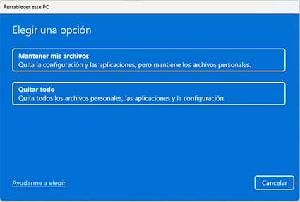 Elegir una opción