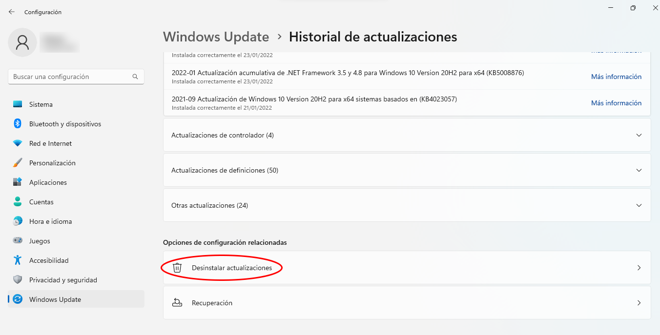 Desinstalar actualizaciones_01