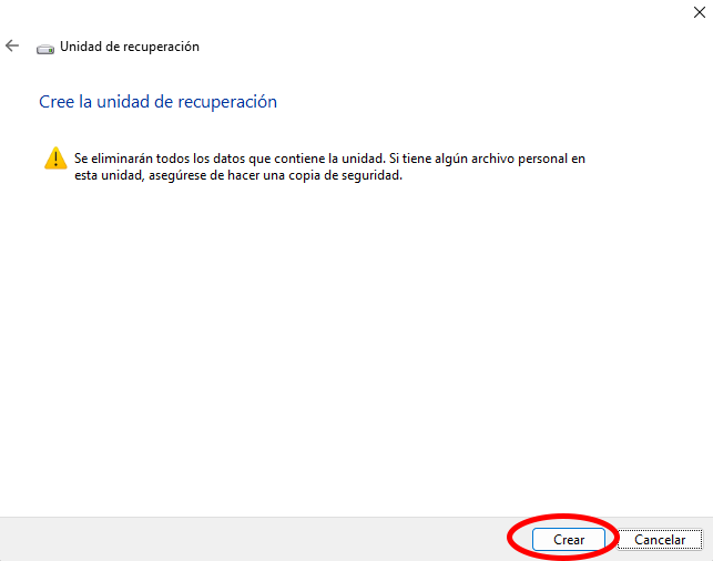 Crear la unidad de recuperación_01