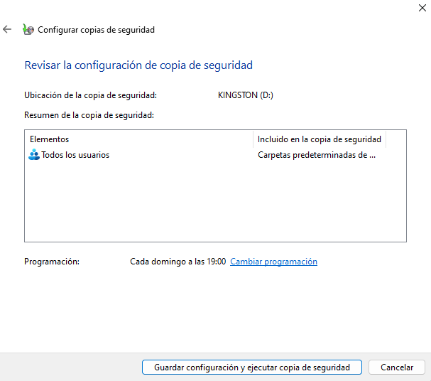 Revisión de la configuración