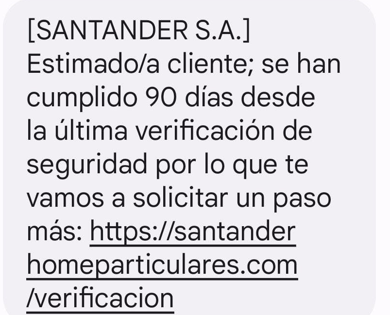 Smishing. Robo de datos entidad bancaria.
