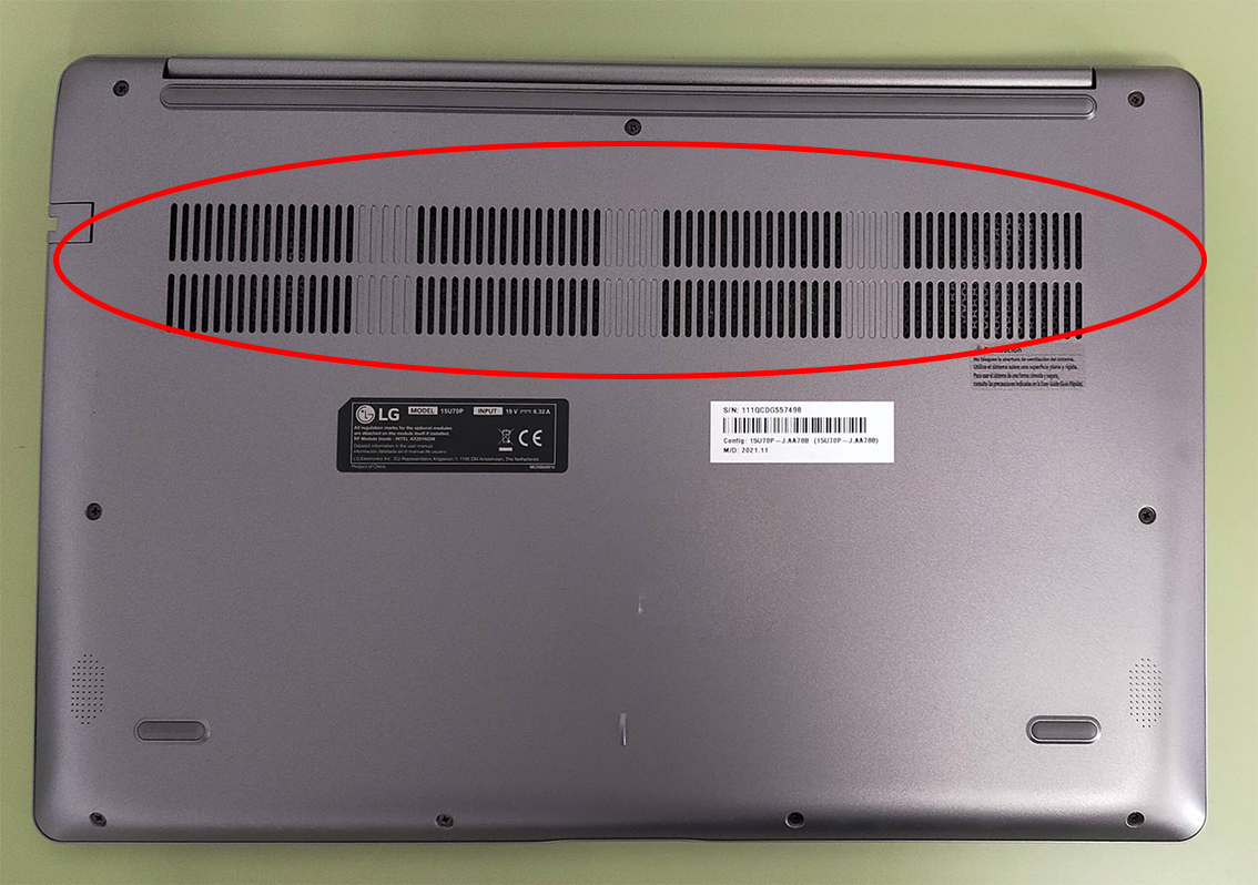 Orificios de ventilación