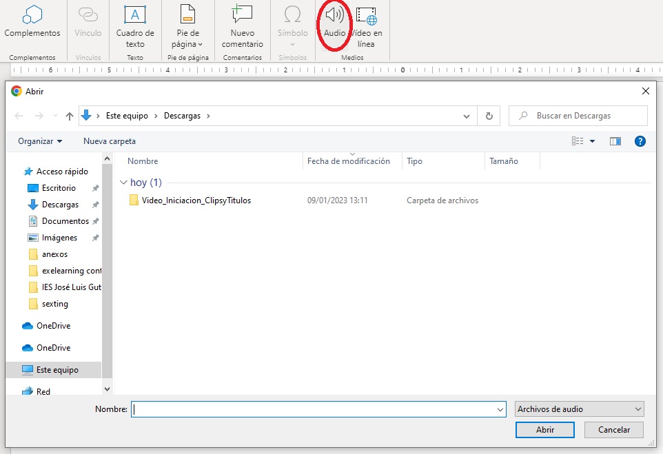 INSERTAR AUDIO POWERPOINT