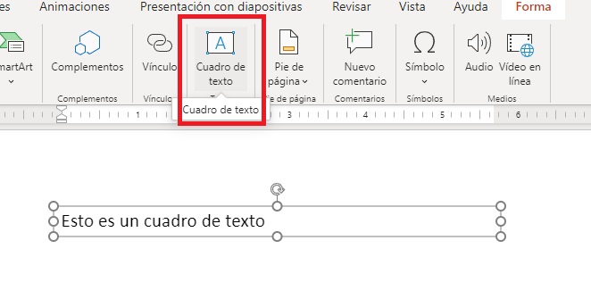 Cuadro de texto powerpoint