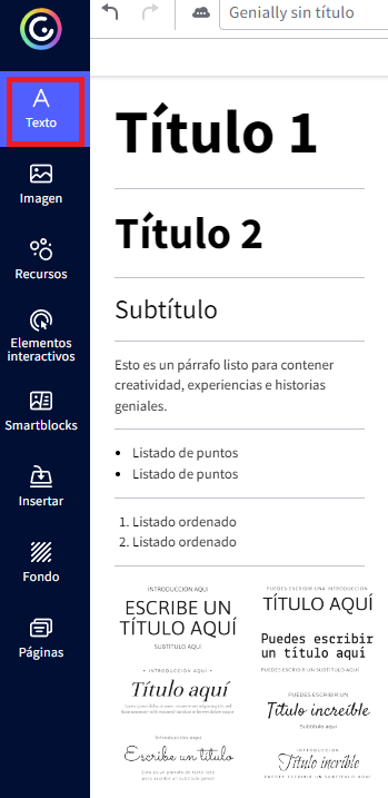texto genially