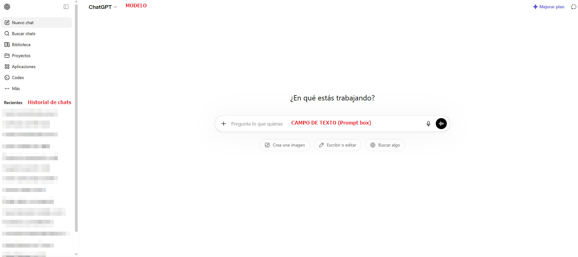 Entorno de trabajo de ChatGPT