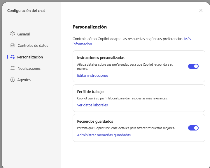 Imagen Configuración Personalizacion