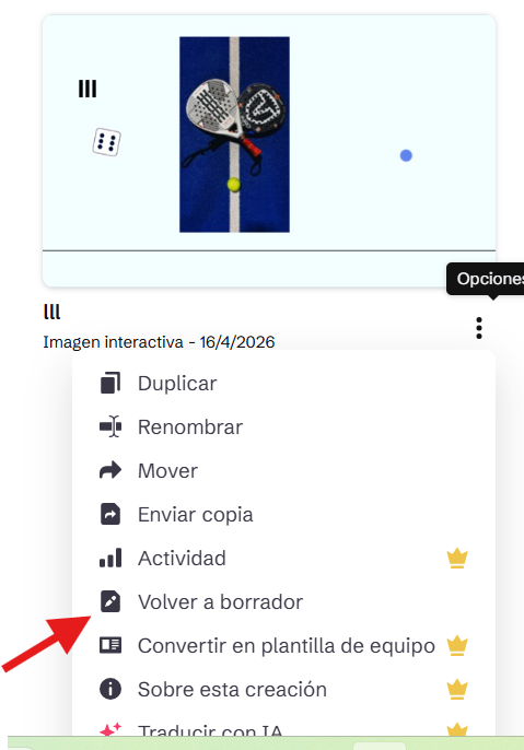 VOLVER A BORRADOR DESDE PANEL GENIALLY VOLVER A BORRADOR DESDE PANEL GENIALLY