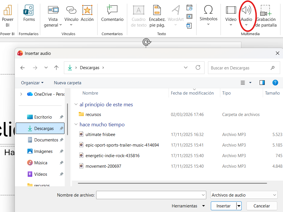 INSERTAR AUDIO POWERPOINT