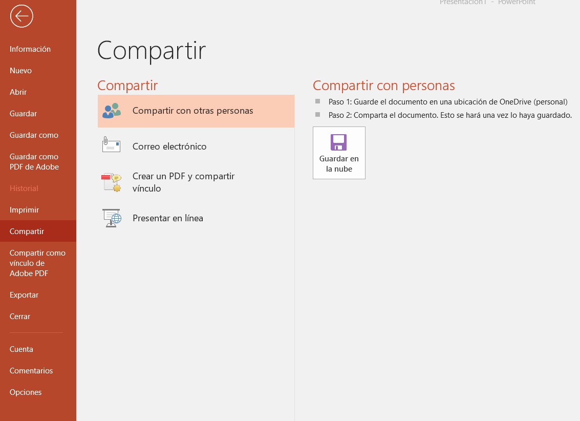 Compartir el trabajo realizado Compartir el trabajo realizado