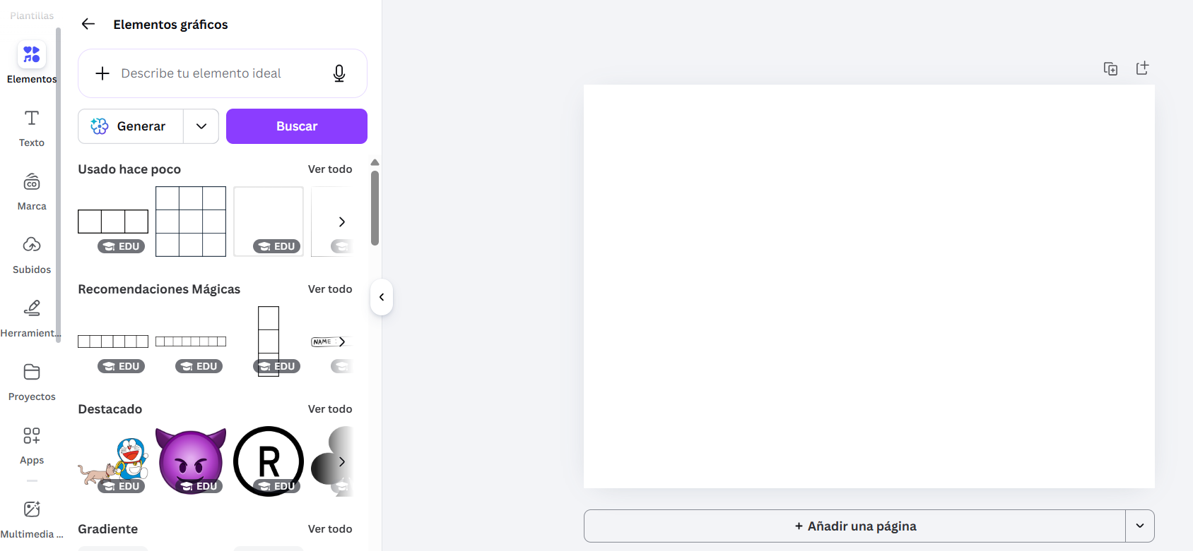 Entorno de trabajo Canva Entorno de trabajo Canva