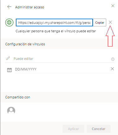 Dejar de compartir