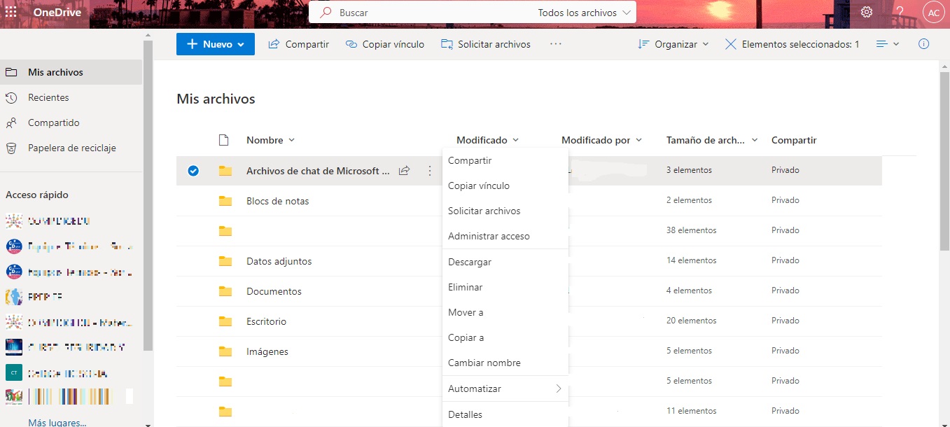 Opciones documentos