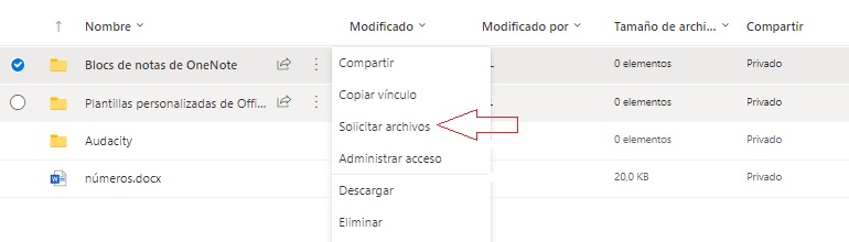 solicitar archivos