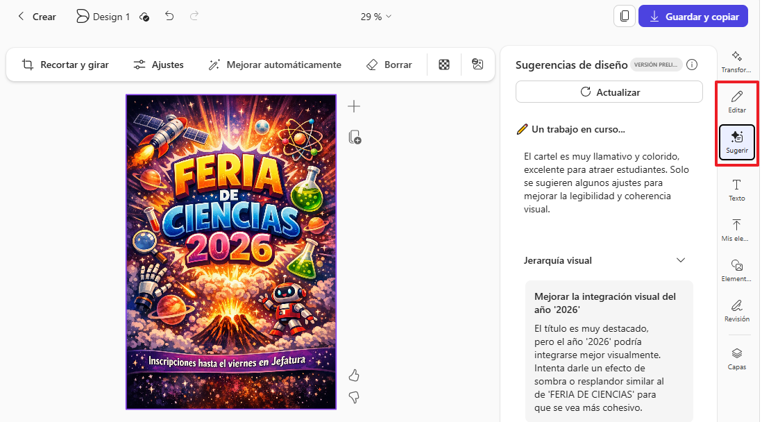 Editar un póster y sugerencias de diseño