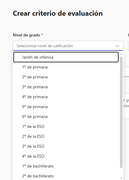 nivel rúbrica