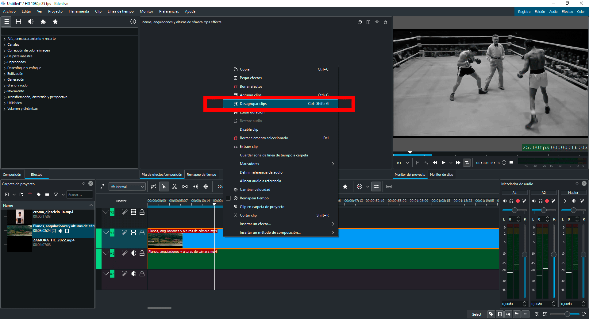 desagrupar clips desagrupar clips