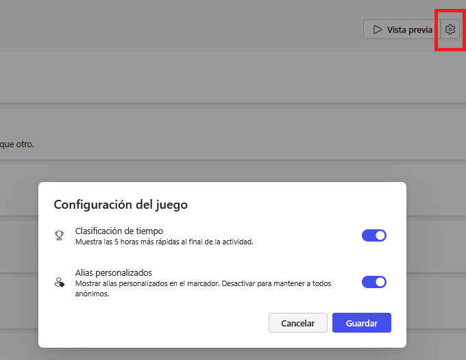 Pantallazo del preview de Coincidencia