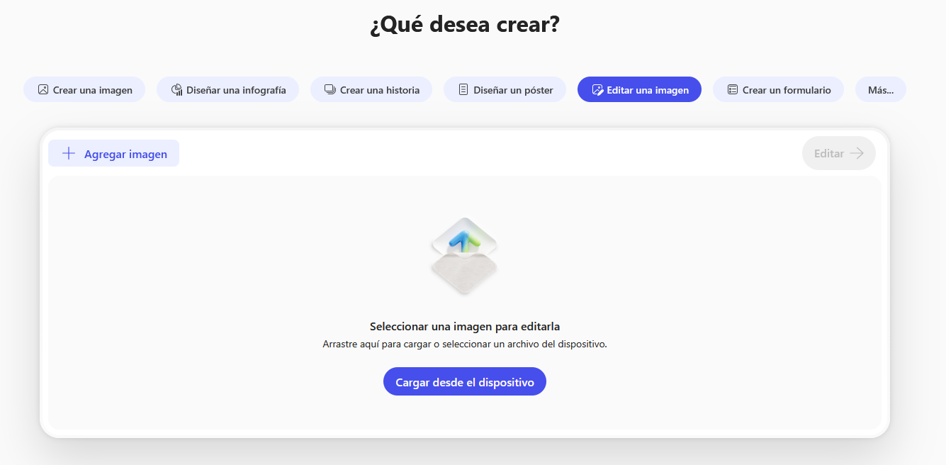 Pantallazo de herramienta Editar imagen