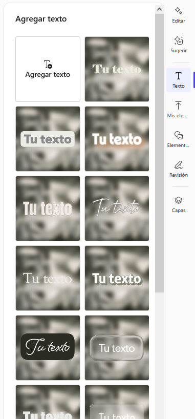 Pantallazo de herramienta Editar imagen. Herramientas Texto