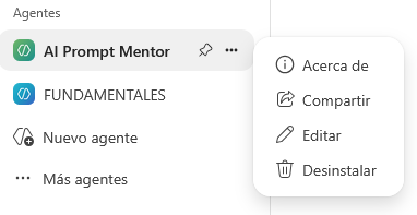 Pantallazo de mantenimiento de un agente