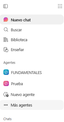 Pantallazo que indica en que lugar se puede acceder a los agentes