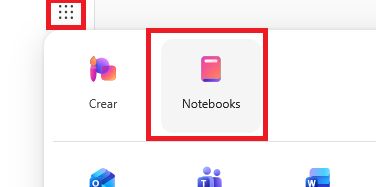 Pantallazo de acceso a los cuadernos 1