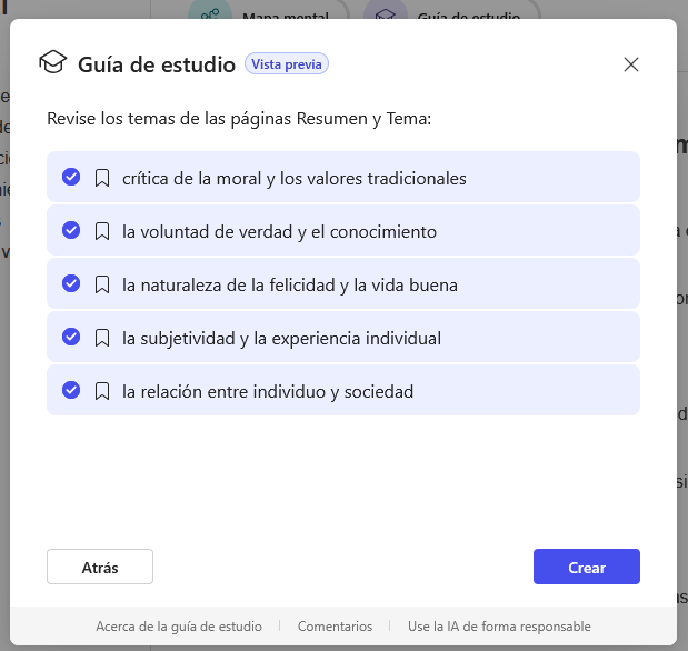 Pantallazo del proceso como crear Guias de estudios 3