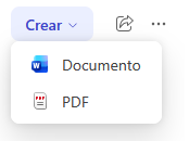 Pantallazo de como crear documentos a partir de Guias de estudios