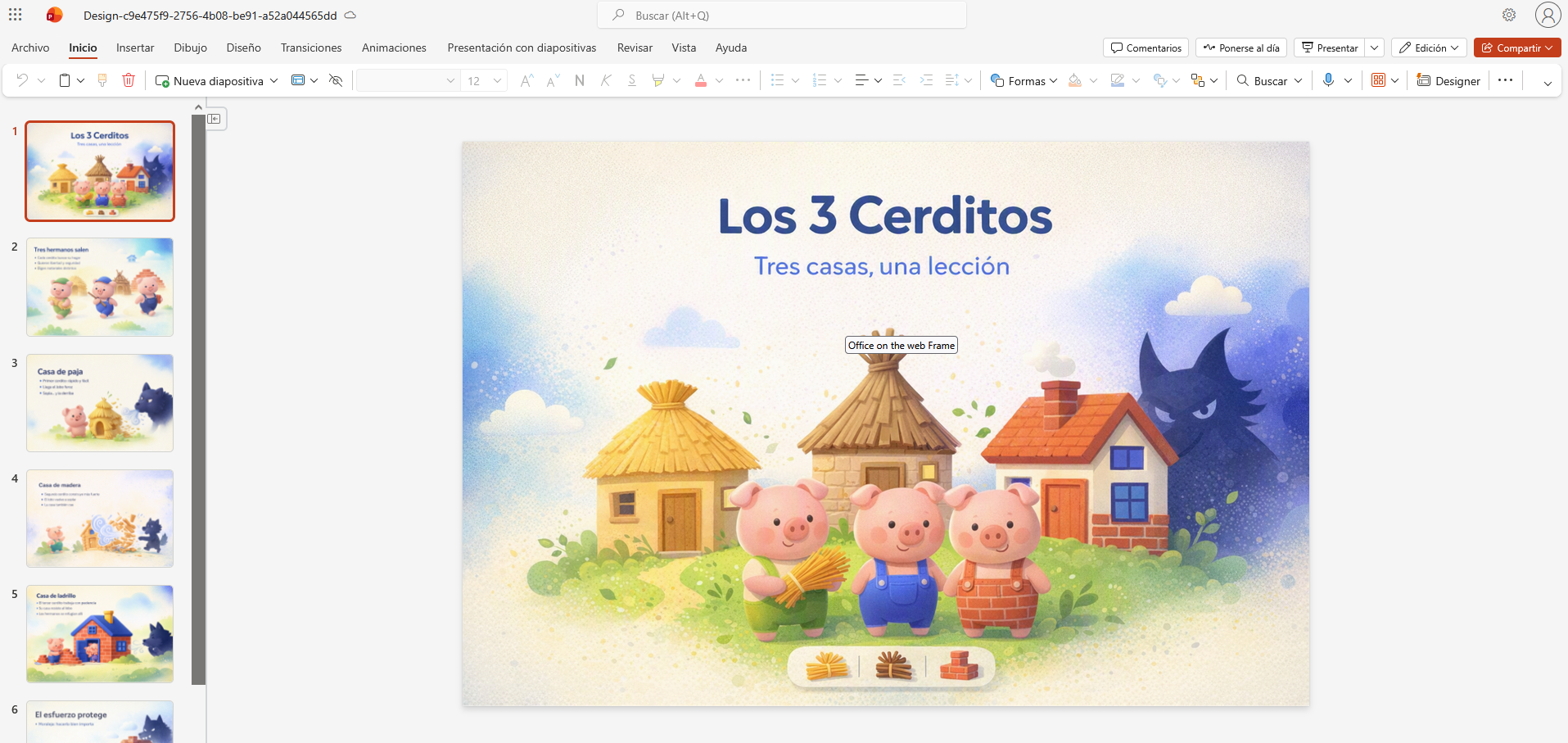 Pantallazo de herramienta Crear una historia. Exportar a Power Point